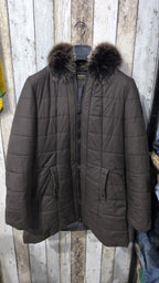 Giacca Refrigiwear imbottita collo pelliccia Marrone scuro Vintage Y2K donna (M) — foto 3