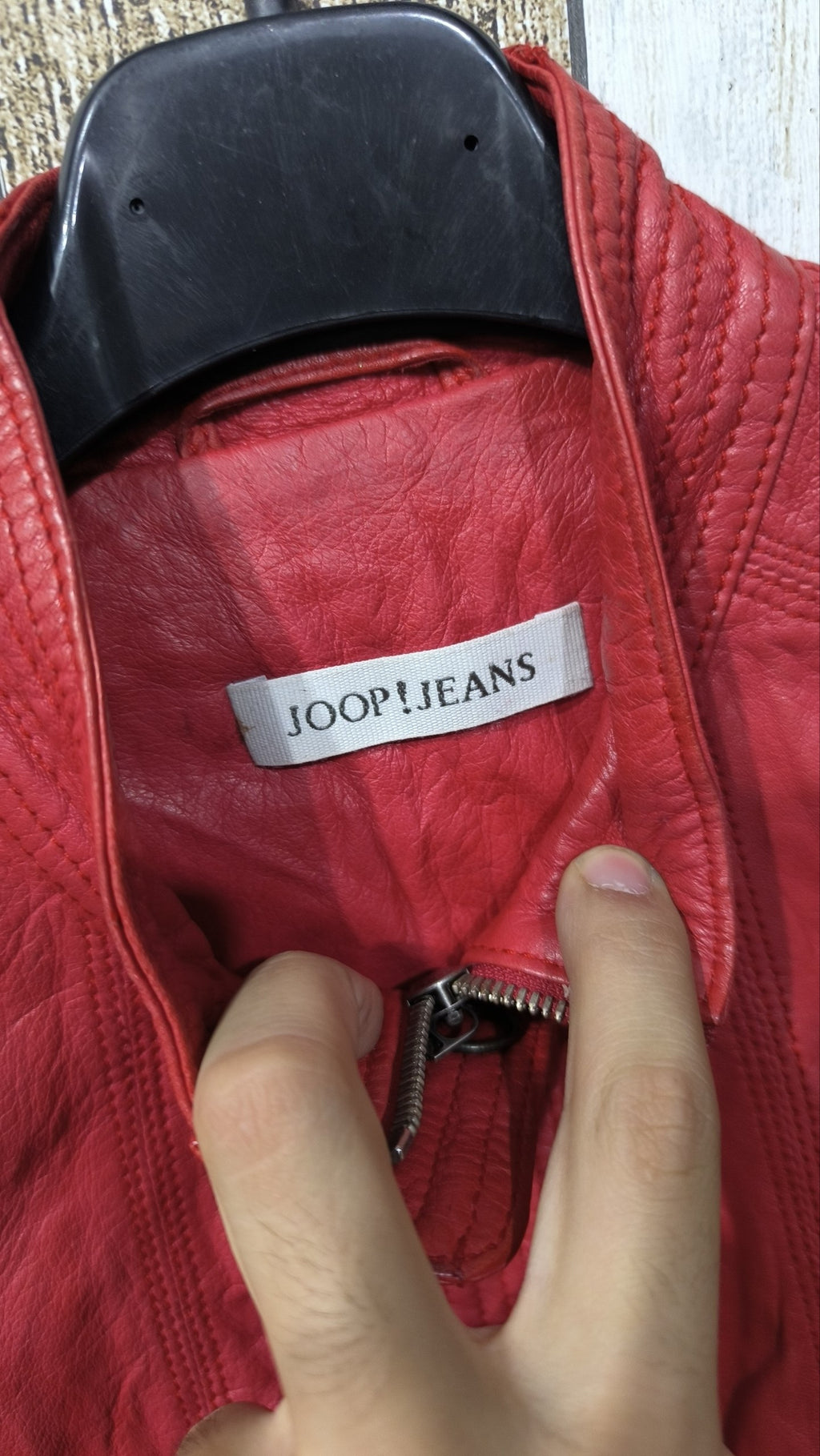 Giacca in similpelle JOOP! JEANS Collo alto Zip Rossa Vintage Y2K (S) — foto 5