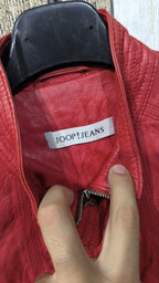 Giacca in similpelle JOOP! JEANS Collo alto Zip Rossa Vintage Y2K (S) — foto 5