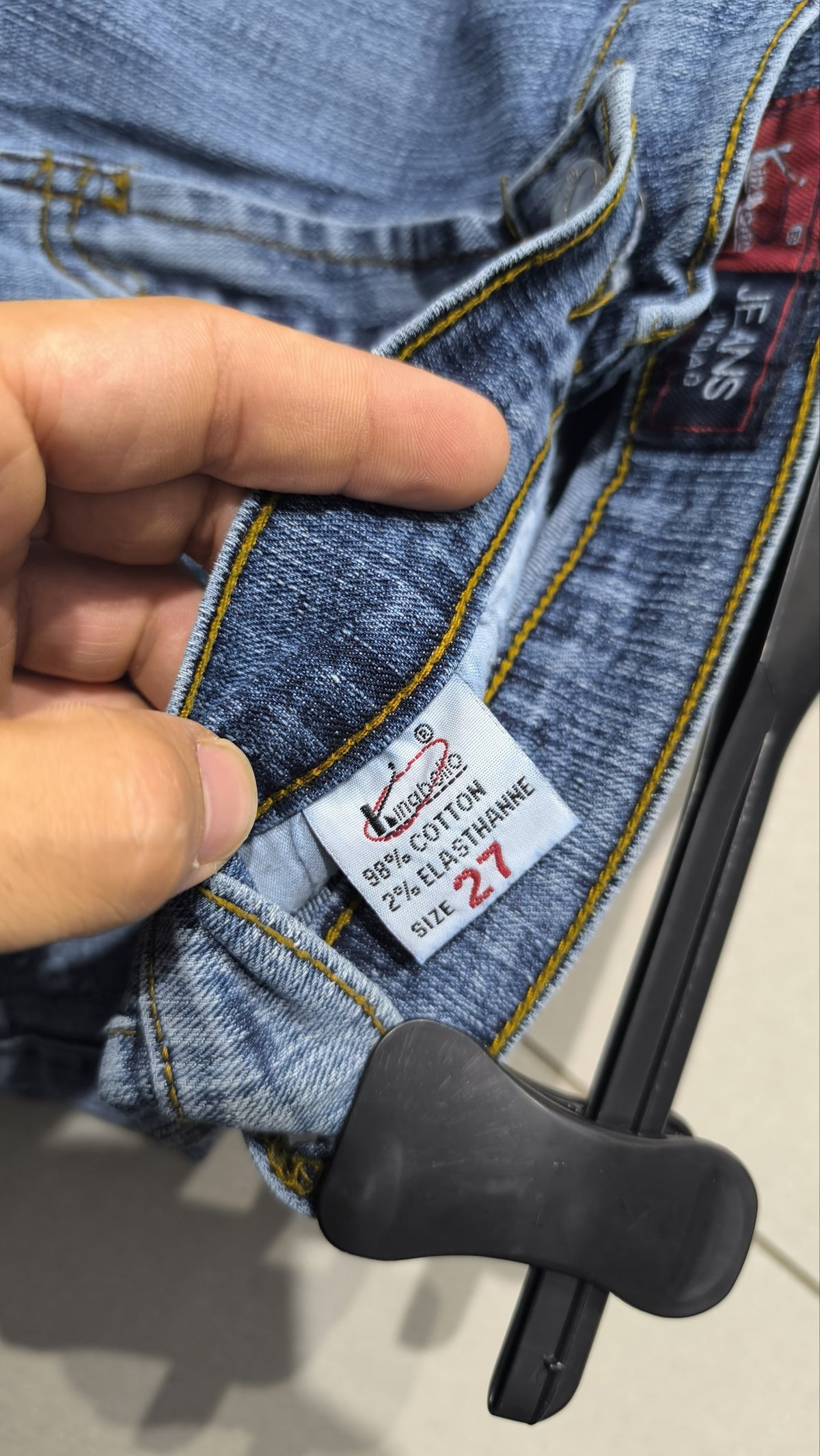 Jeans a gamba ampia Wrangler blu denim floreali strass Vintage Y2K donna (XS) — foto 6