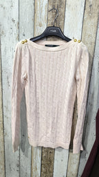 Maglione girocollo Lauren Ralph Lauren Crema Trecce Vintage Y2K (M) — foto 3