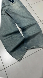 Denim Jeans Baggy Fit Embroidered "V" Blu wash (XS)