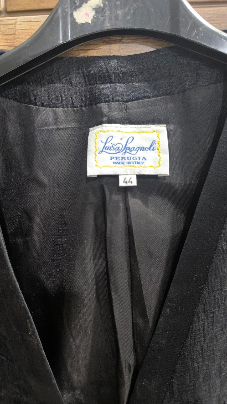 Giacca blazer donna Luisa Spagnoli vintage nera elegante Made in Italy taglia 44 (M)