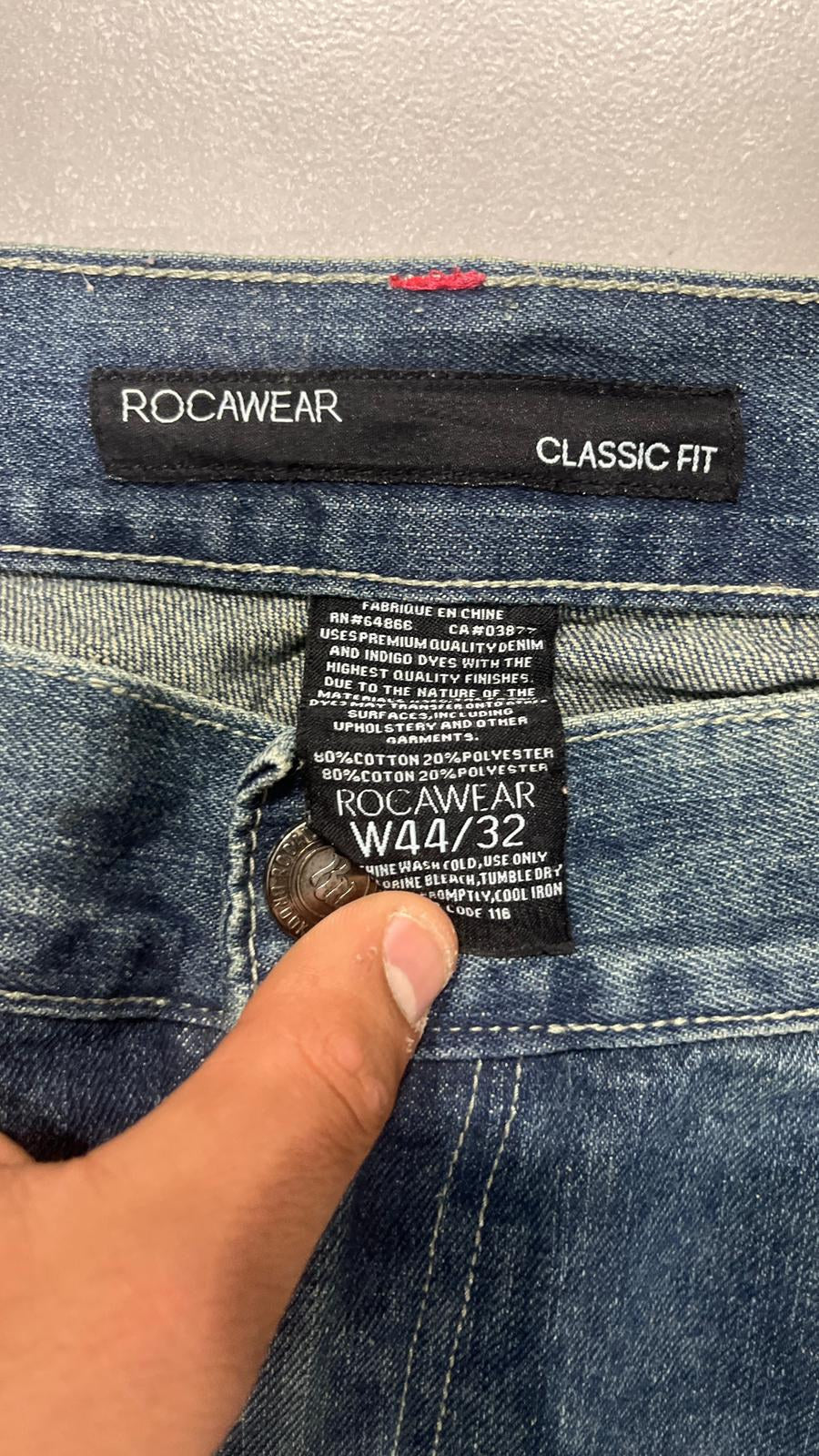 Jeans Denim Rocawear Classic Fit Vintage Y2K Blu Délavé — foto 5