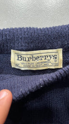 Maglione Girocollo Burberrys Logo Rosso Blu Navy Vintage Y2K — foto 5