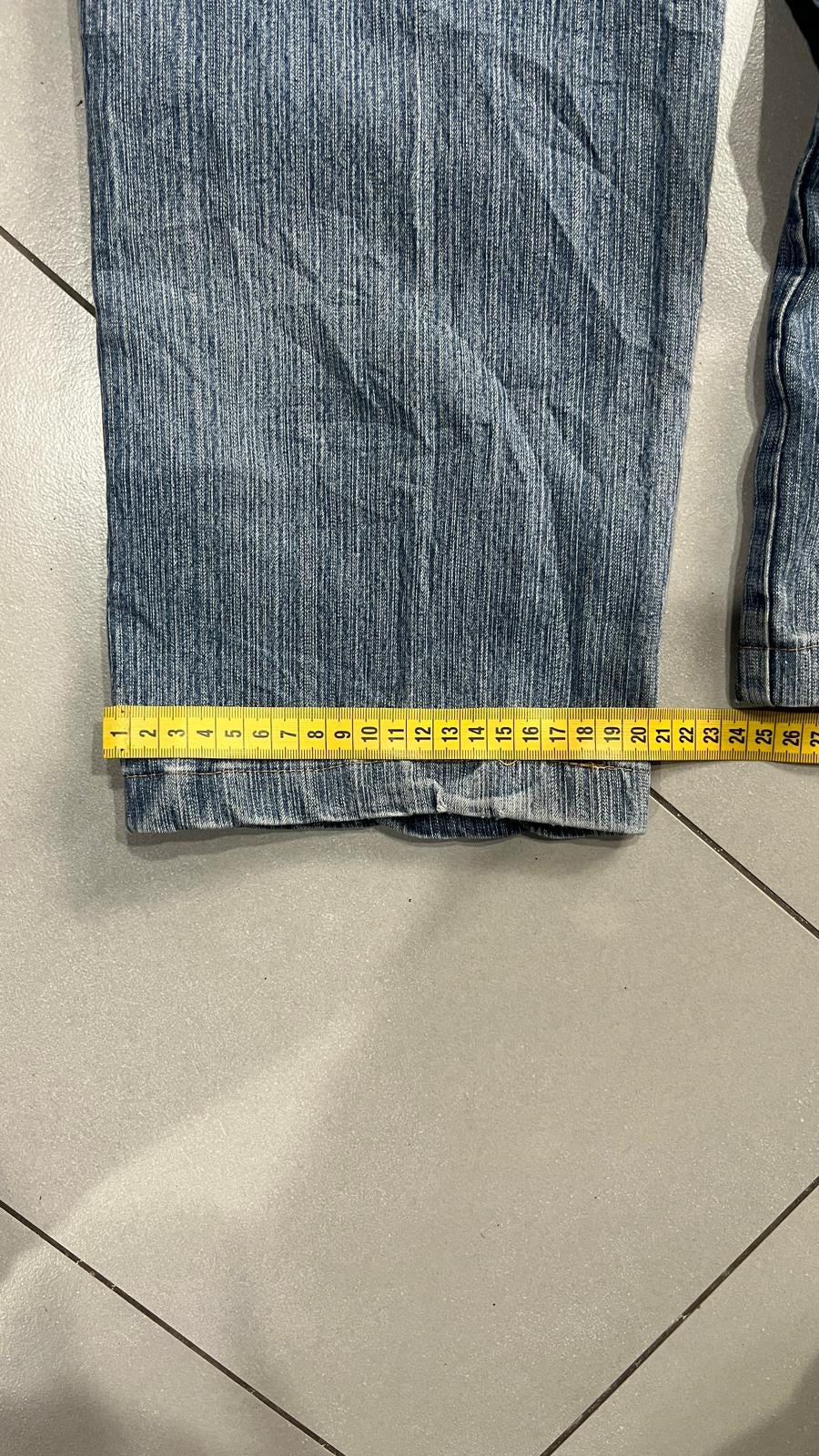 Jeans Cargo Cygress Blu Denim Lavato Tasche Applicate Vintage Y2K (2L) — foto 8
