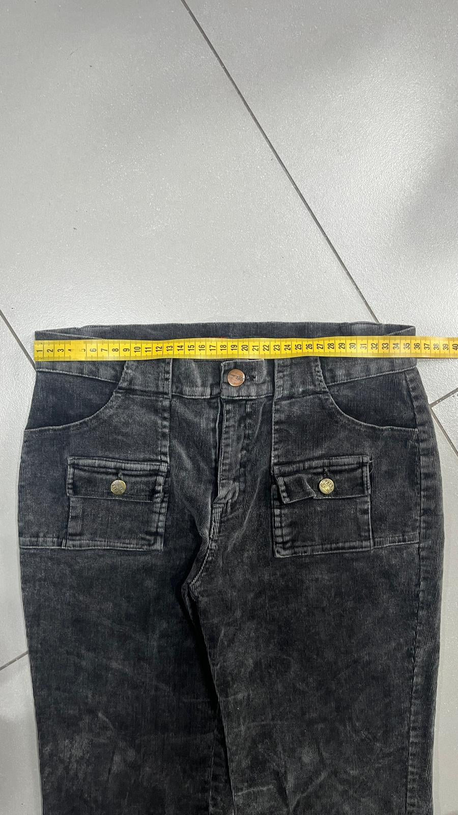 Pantaloni velluto a coste Edera Grigio antracite slavato Vintage Y2K (44) — foto 6
