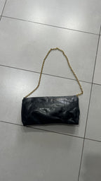 Borsa Clutch a Tracolla Catena Dorata Nero Vintage Y2K — foto 3