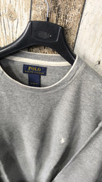 Felpa Girocollo Polo Ralph Lauren Rilievo Waffle Grigio Chiaro Melange Vintage Y2K — foto 4