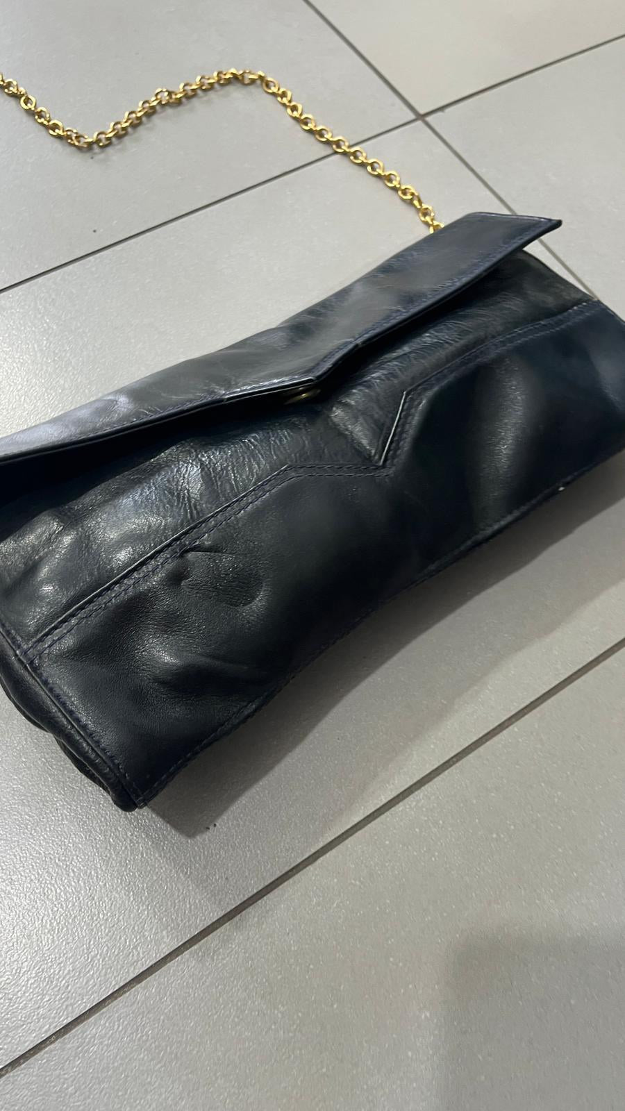 Borsa Clutch a Tracolla Catena Dorata Nero Vintage Y2K — foto 7