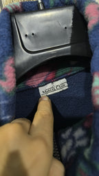 Pile Quarter Zip Marcel Clair Blu Navy Floreale Geometrico Vintage Y2K (S) — foto 5
