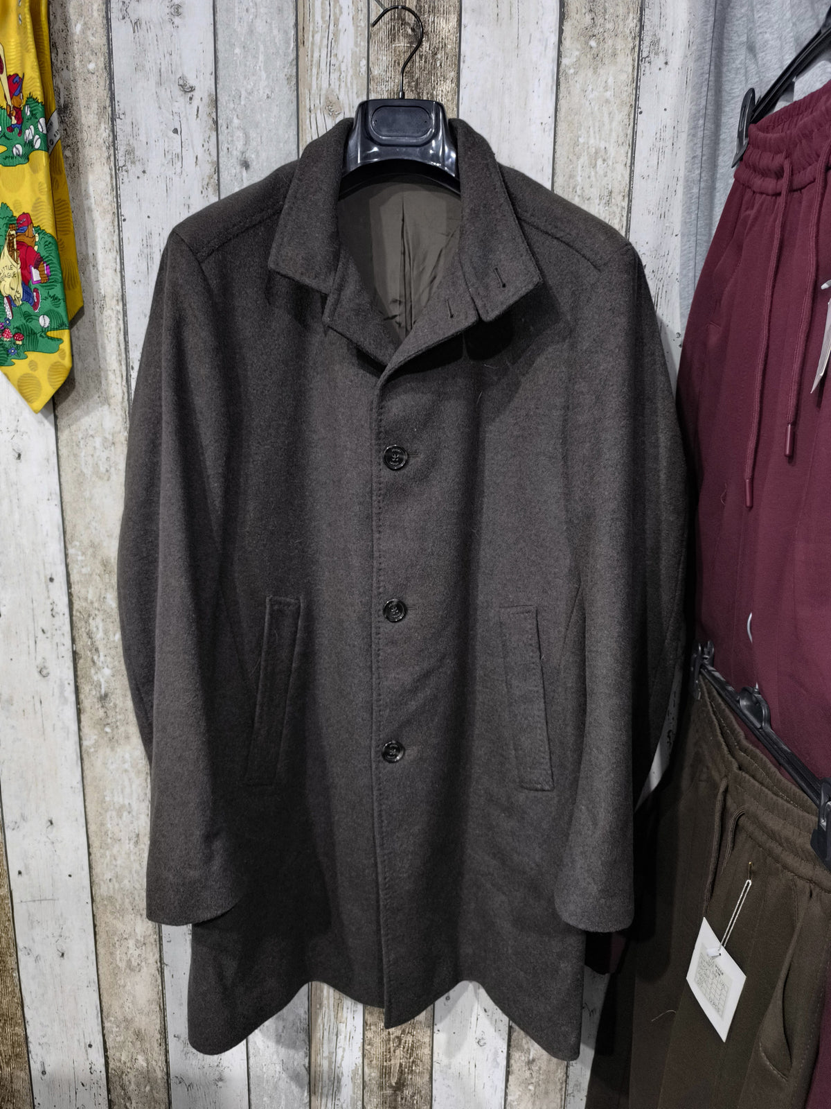 Cappotto monopetto JOOP! Rever Bottoni Grigio scuro mélange Vintage Y2K (XL) — foto 3