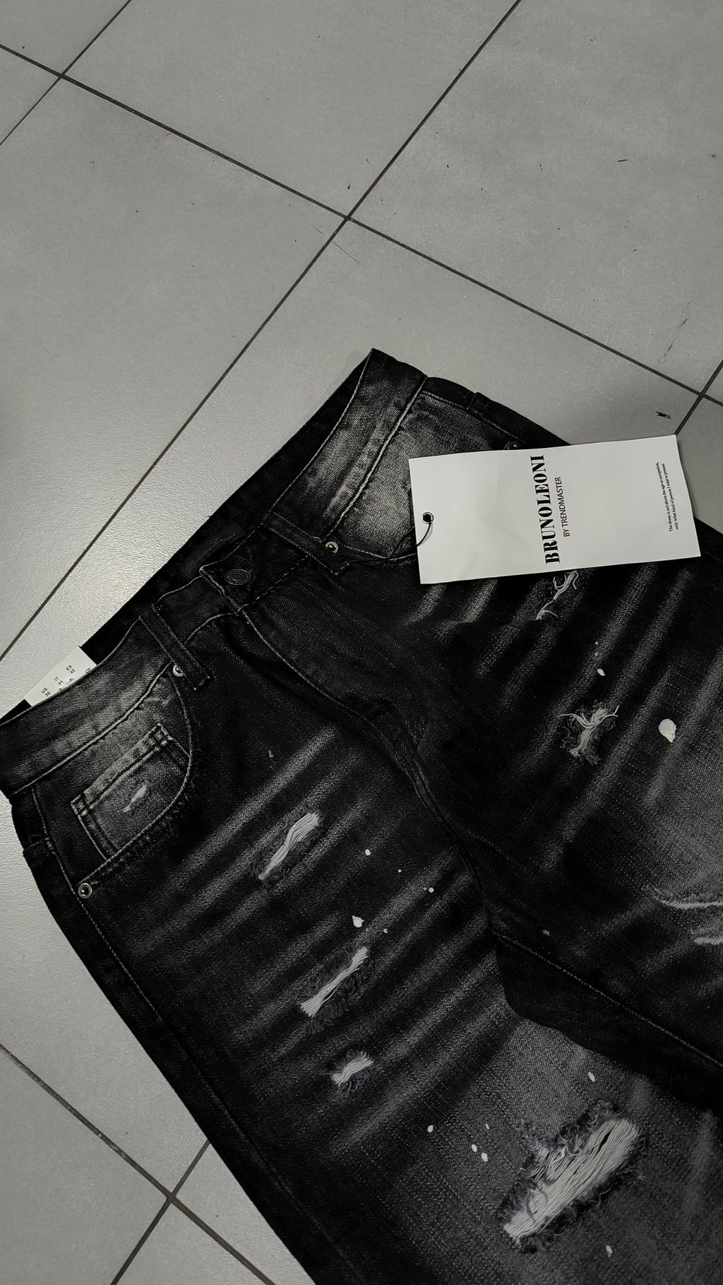 Jeans Brunoloni by Trendmaster Gamba Ampia Dritta Nero Vintage Y2K (30) — foto 5