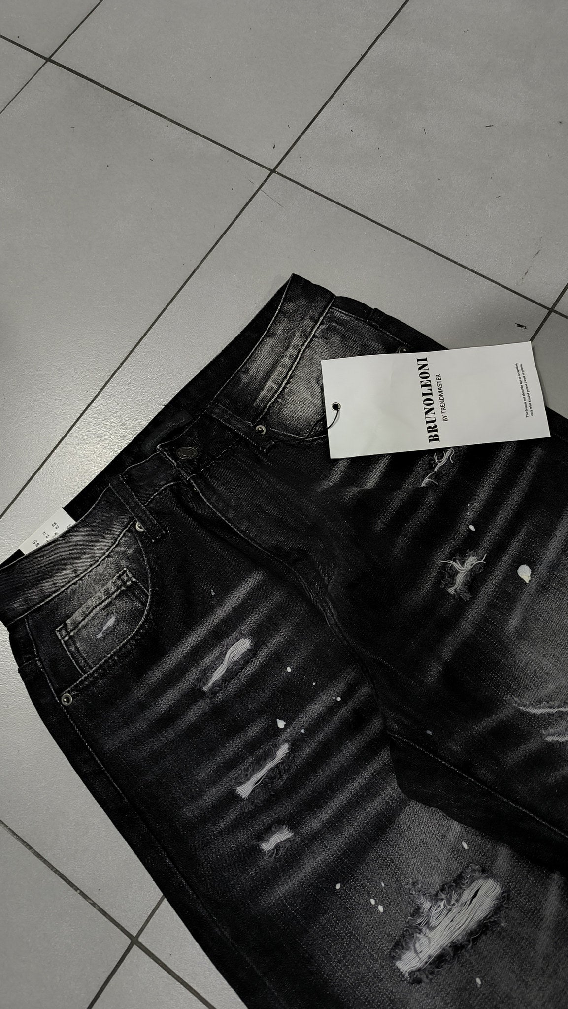 Jeans Brunoloni by Trendmaster Gamba Ampia Dritta Nero Vintage Y2K (30) — foto 5