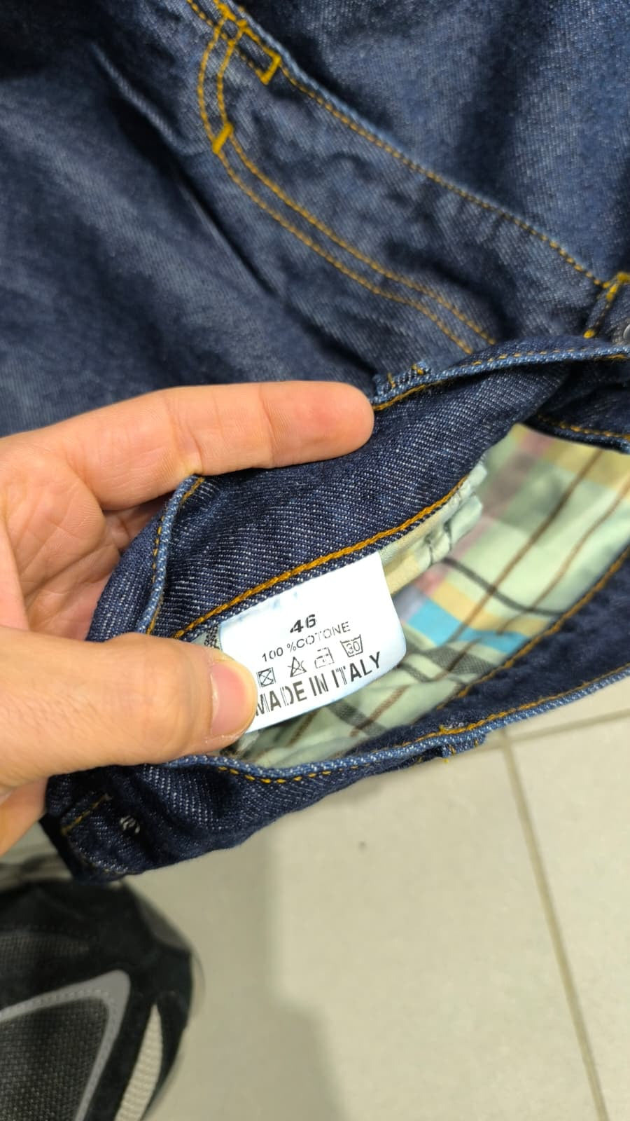 Pantaloni Cargo in Denim Blu Scuro Vintage Y2K (46) — foto 5
