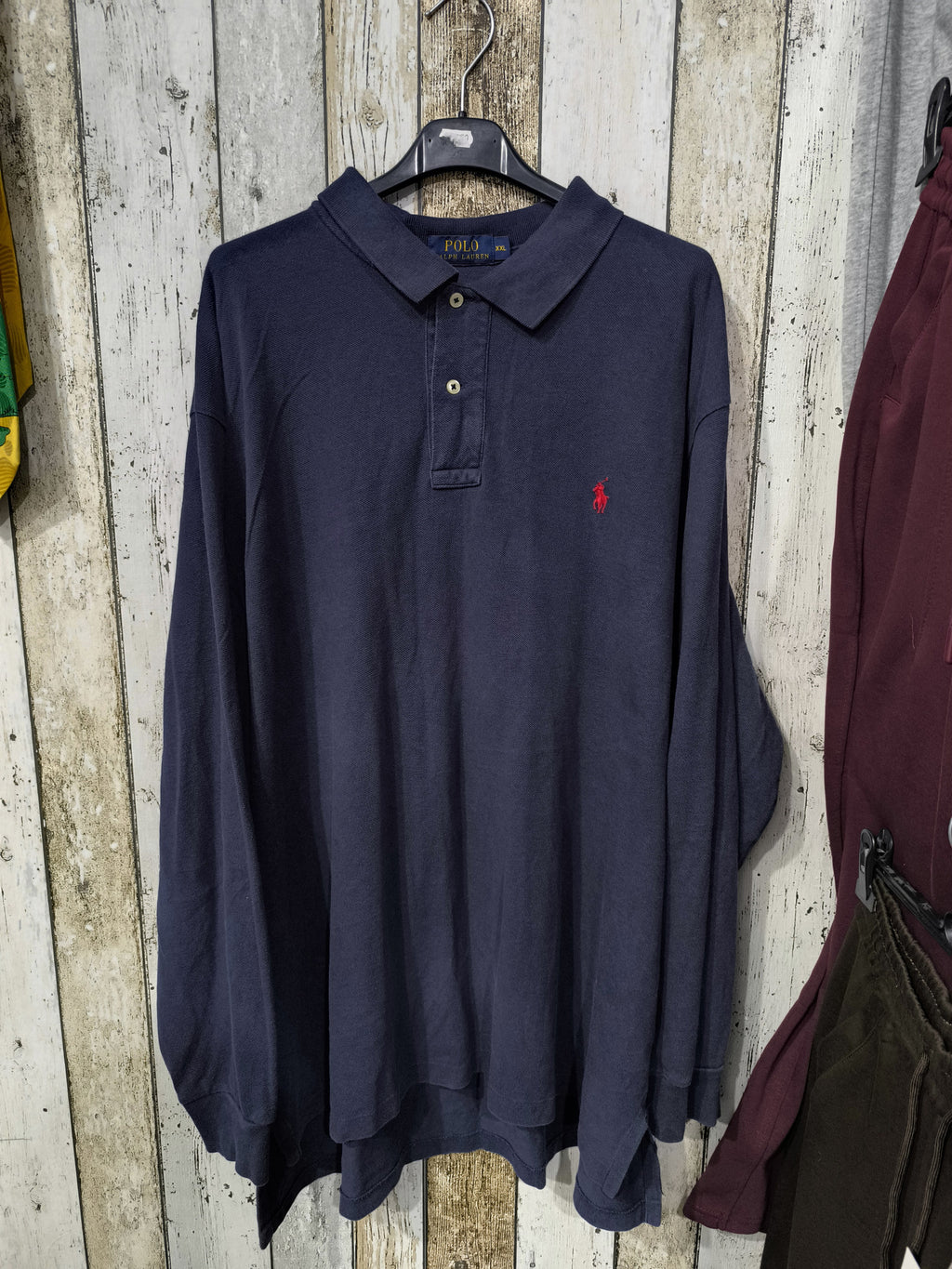 Polo con bottoni maniche lunghe Polo Ralph Lauren Blu Navy Vintage Y2K (XXL) — foto 3