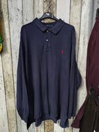 Polo con bottoni maniche lunghe Polo Ralph Lauren Blu Navy Vintage Y2K (XXL) — foto 3