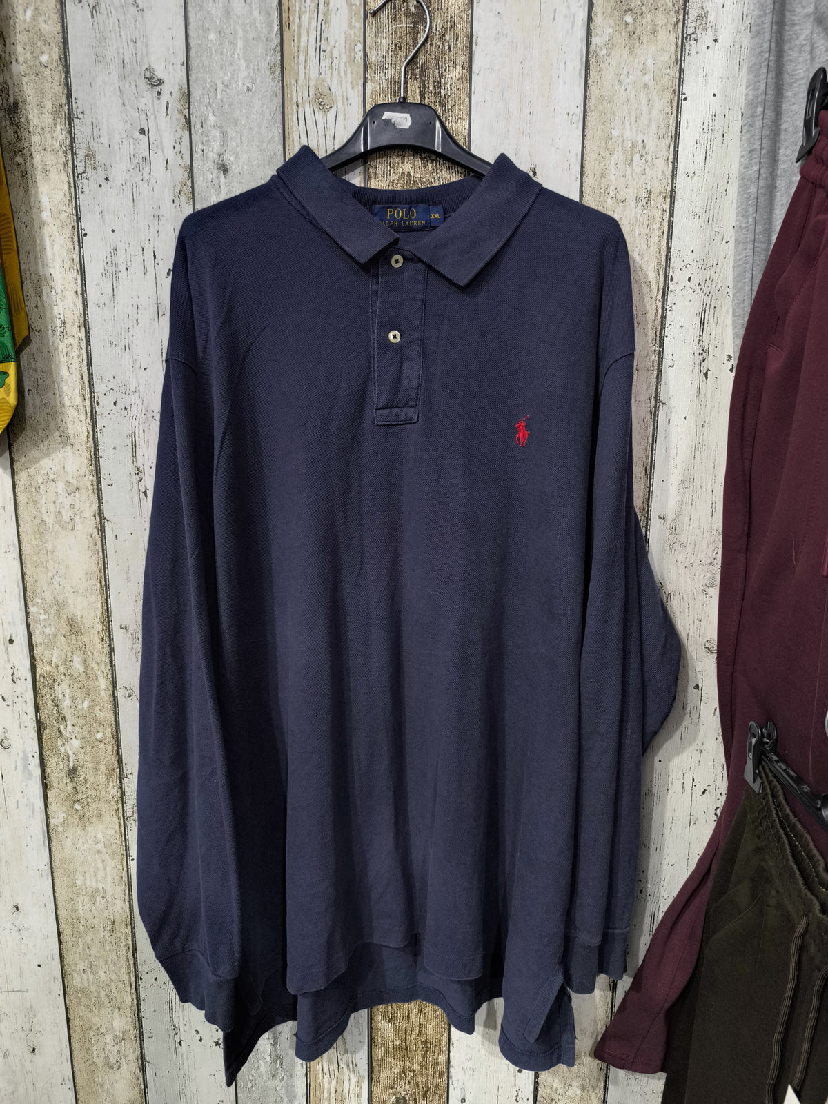 Polo con bottoni maniche lunghe Polo Ralph Lauren Blu Navy Vintage Y2K (XXL) — foto 3