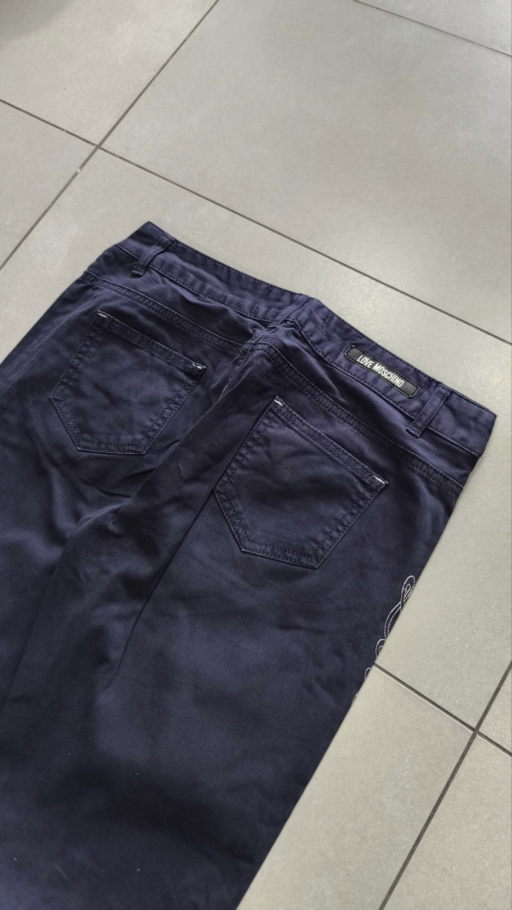 Love Moschino Pantaloni Blu Scuro Ricamo Love Vintage Y2K (29) — foto 6