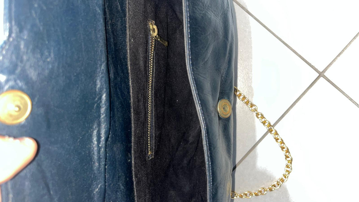 Borsa Clutch a Tracolla Catena Dorata Nero Vintage Y2K — foto 6