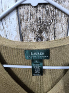 Cardigan Lauren Ralph Lauren Oro Bronzo Metallizzato Vintage Y2K (XL) — foto 4