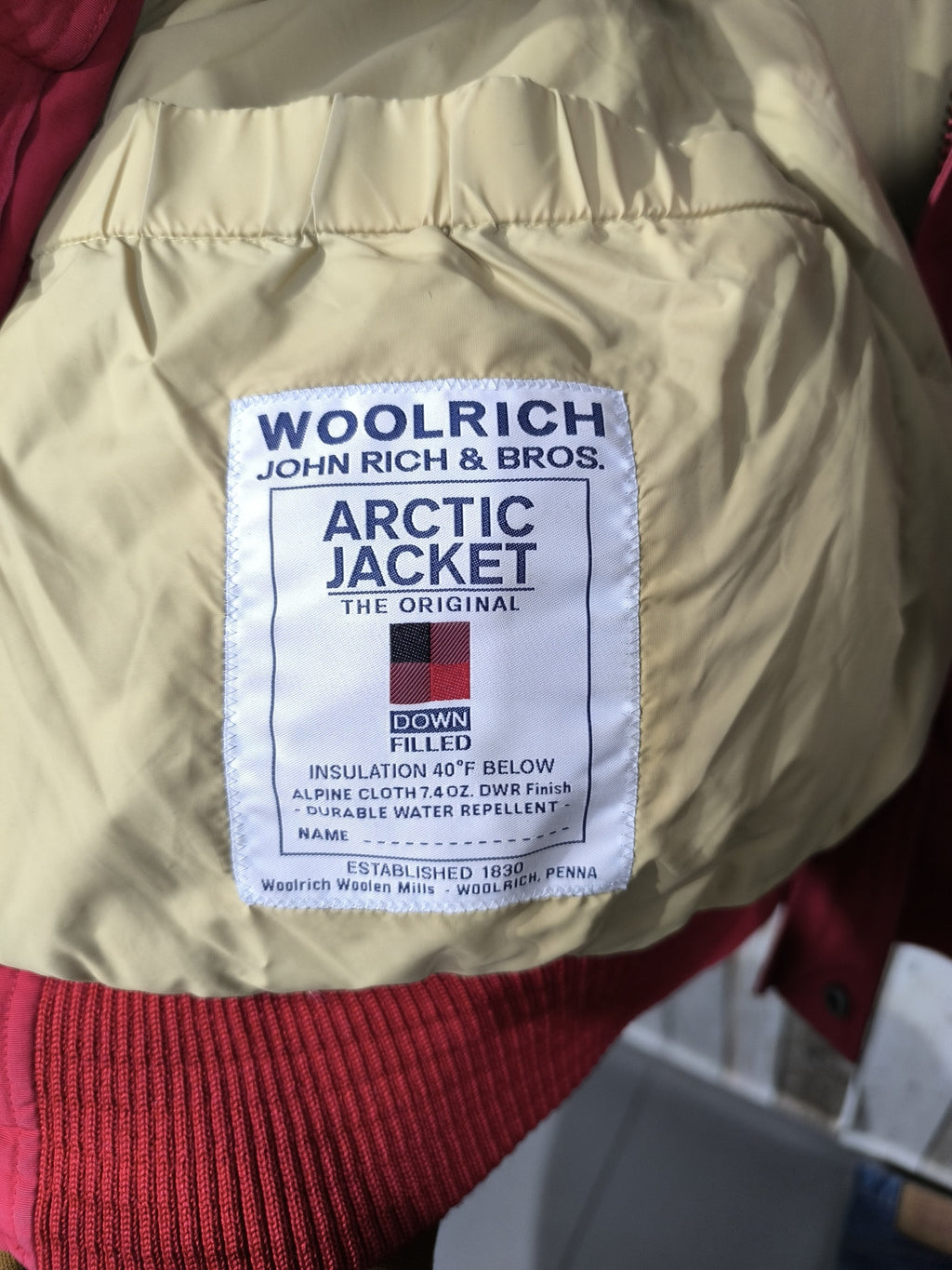 Piumino con cappuccio Woolrich Arctic Jacket Rosso Vintage Y2K (S) — foto 6