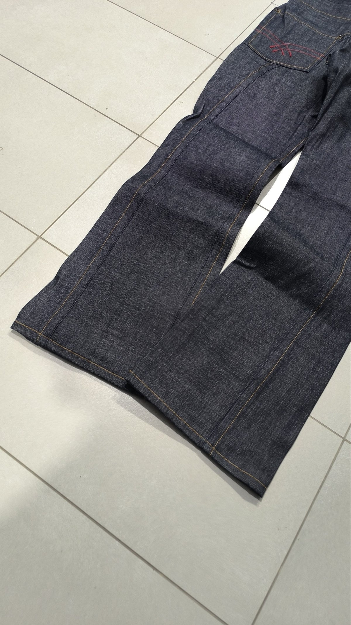 Jeans Mogul gamba larga blu denim scuro Vintage Y2K (L) — foto 5