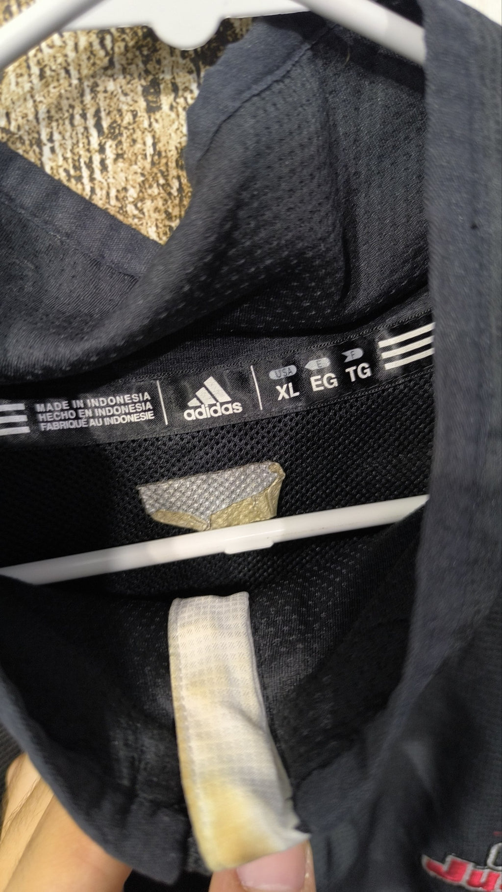 Adidas Felpa Sportiva Zip Corta Nero Dettagli Bianchi Vintage Y2K (XL) — foto 5