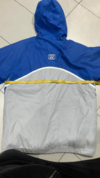 Giacca a vento Billabong Cappuccio Zip Blu Royal Inserti Grigi Bianchi Vintage Y2K (L) — foto 7