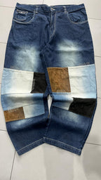 Jeans Urban Edge Jeans Co. Patchwork Blu Scuro Vintage Y2K — foto 3