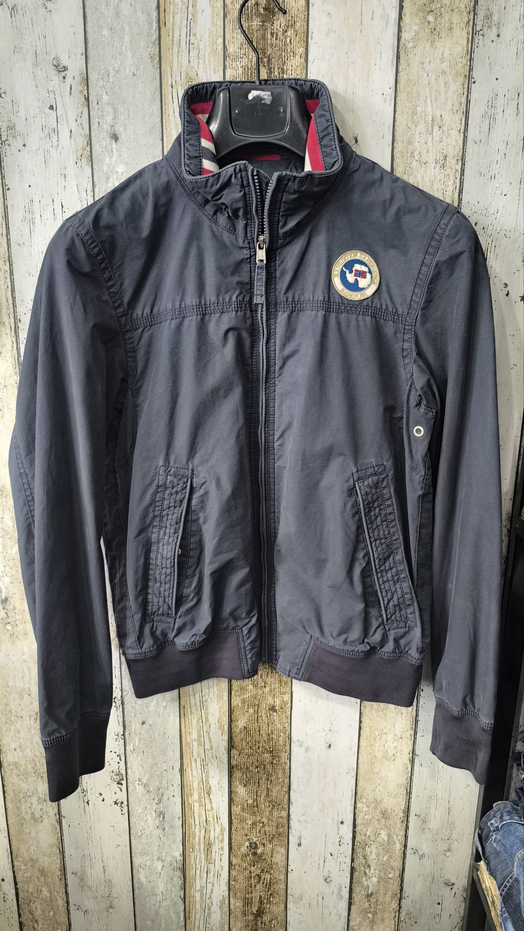 Giacca Napapijri Slim Fit Vintage Y2K Blu Zip Collo Righe (S) — foto 3