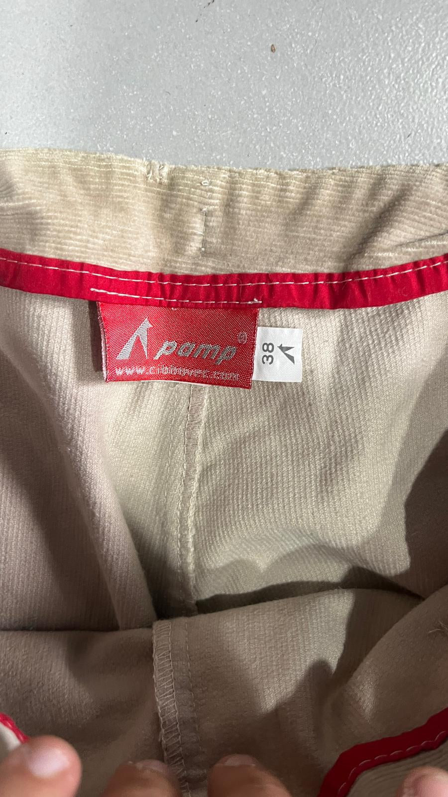 Pantaloni velluto a coste Ramp gamba ampia Beige tortora Vintage Y2K (38) — foto 5
