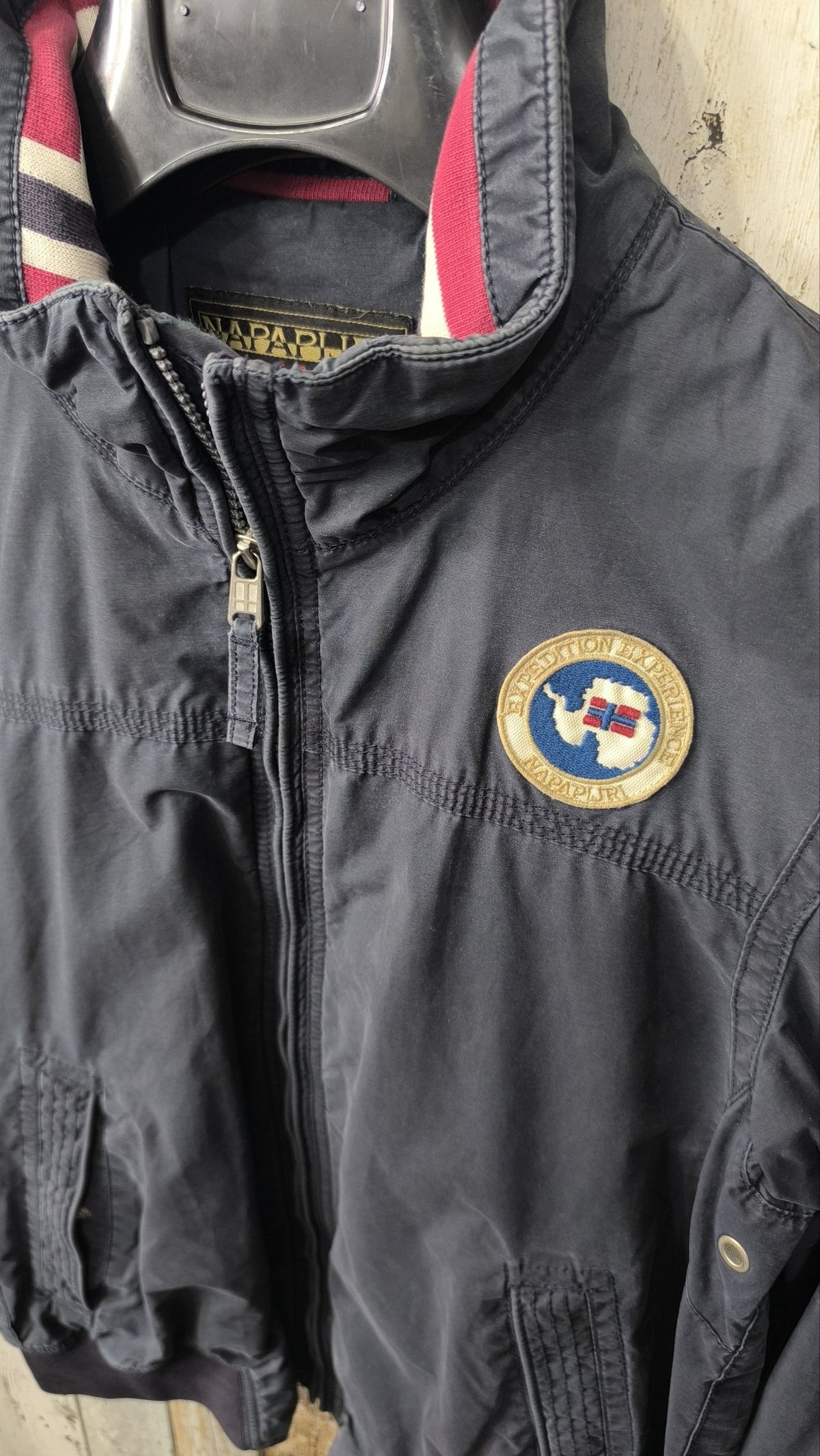 Giacca Napapijri Slim Fit Vintage Y2K Blu Zip Collo Righe (S) — foto 4