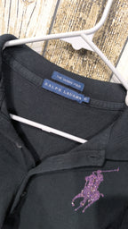 Polo manica lunga Ralph Lauren The Skinny Polo Nero Logo viola Vintage Y2K (XS) — foto 4