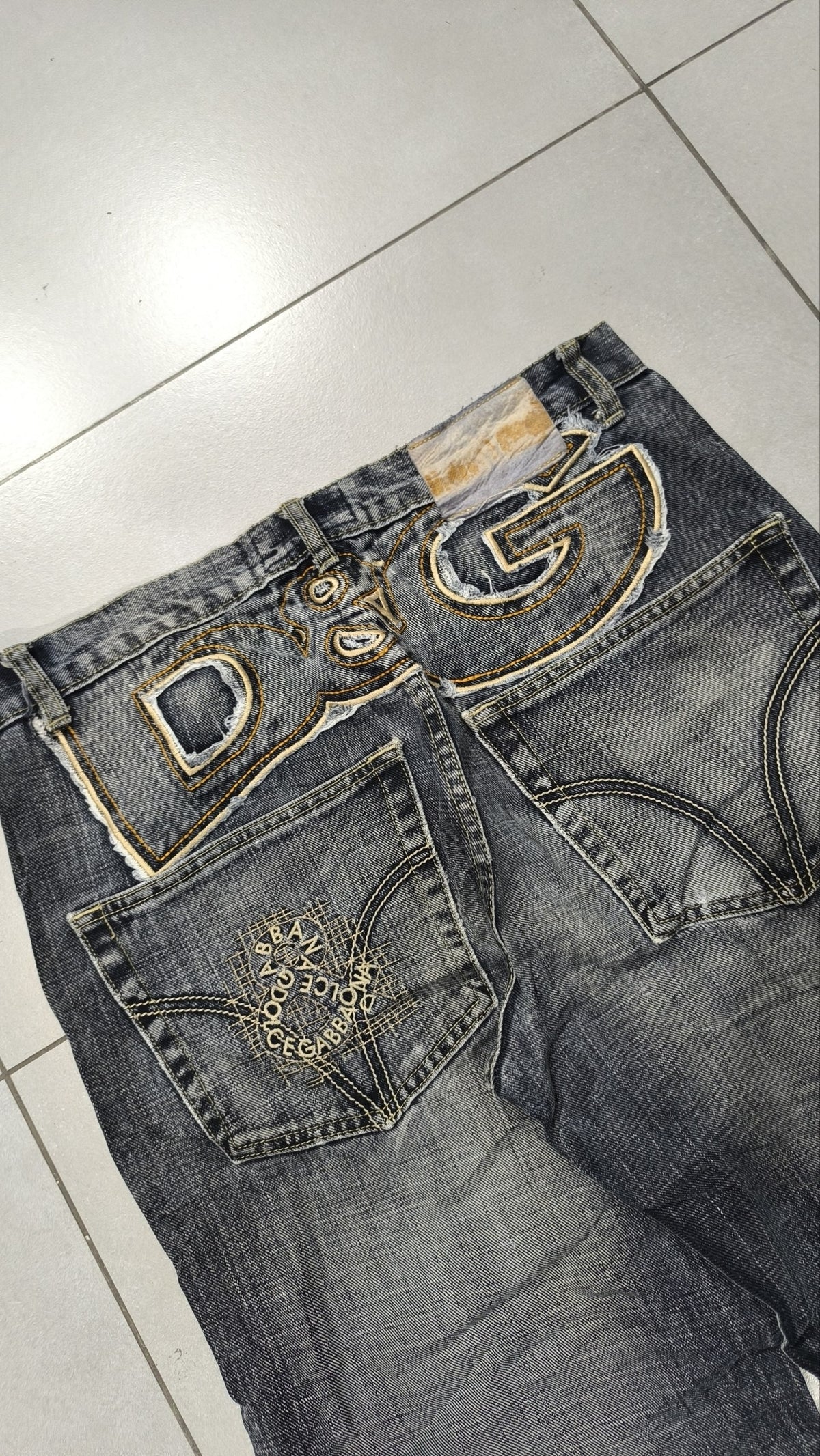 Jeans Dolce & Gabbana gamba ampia ricami Vintage Y2K uomo (M) — foto 5