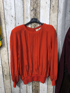 Blusa Valentino Studio Pieghe Frontali Rossa Vintage Y2K (44) — foto 3