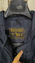 Woolrich Giacca Donna Blu Scuro Cappuccio Bottoni Cerniera Vintage Y2K — foto 4
