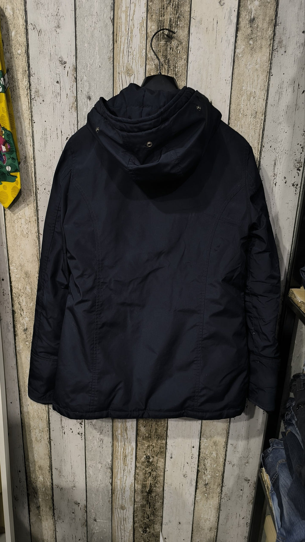 Woolrich Giacca Donna Blu Scuro Cappuccio Bottoni Cerniera Vintage Y2K — foto 6