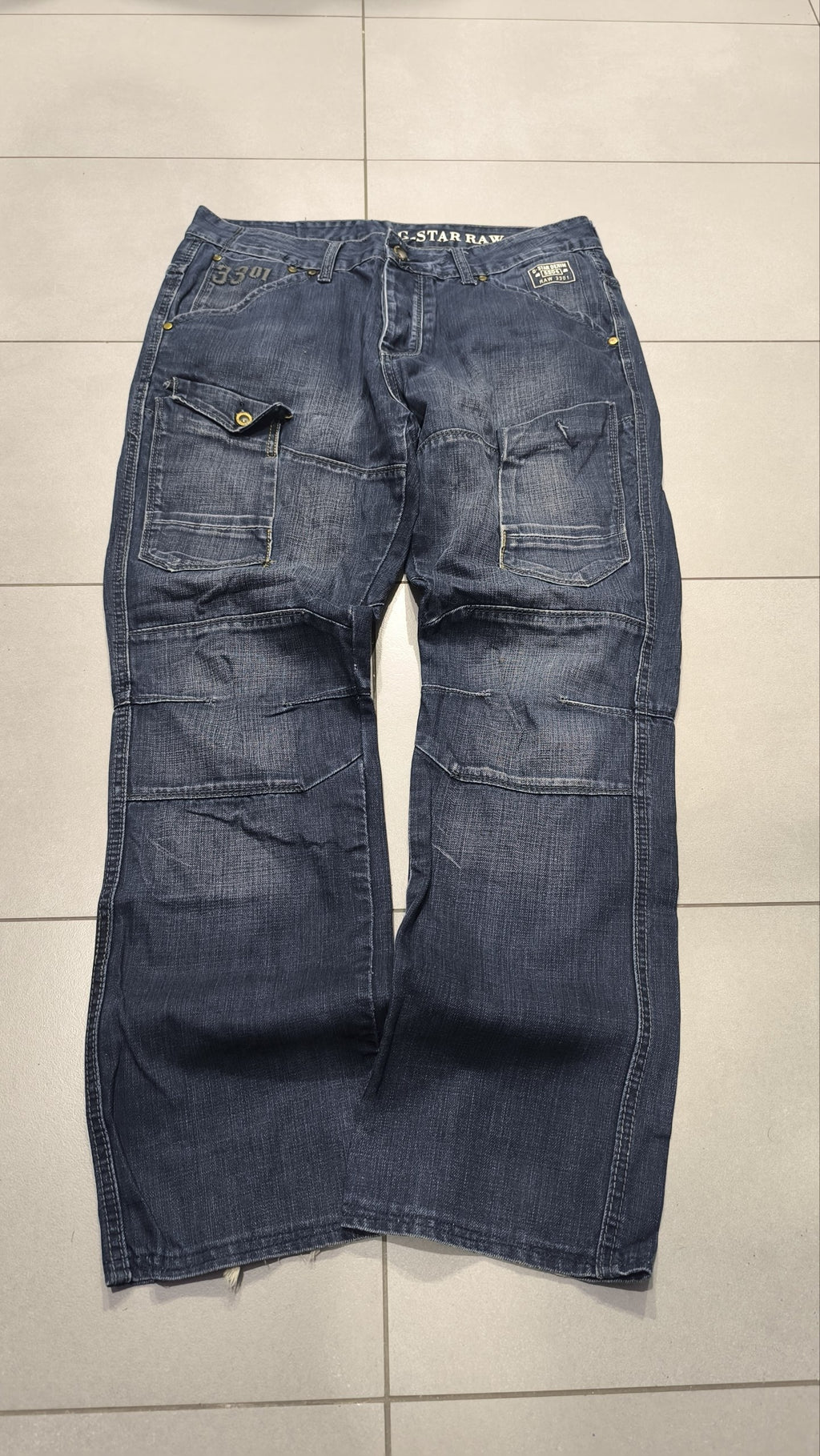 G-Star Jeans Cargo Denim Blu Scuro Vintage Y2K Uomo — foto 5