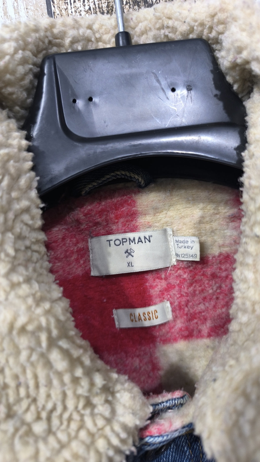 Giacca Denim TOPMAN Collo Sherpa Blu Denim Vintage Y2K (XL) — foto 5