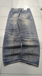 Jeans Leox Gamba Ampia Blu Denim Slavato Vintage Y2K (30) — foto 3