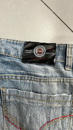 Jeans Cargo Cygress Blu Denim Lavato Tasche Applicate Vintage Y2K (2L) — foto 6