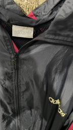 Giacca a vento Adidas con cappuccio Nero Bordeaux 3 bande Vintage Y2K (XXL) — foto 5