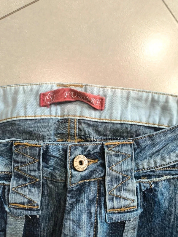 Denim Cargo Washed Low Waist Vintage Y2K baggy Fit 90s 2000s (S)