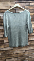 Maglia Missoni donna traforata lurex M/L verde acqua