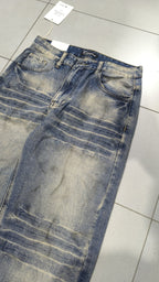 Jeans Leox Gamba Ampia Blu Denim Slavato Vintage Y2K (30) — foto 7