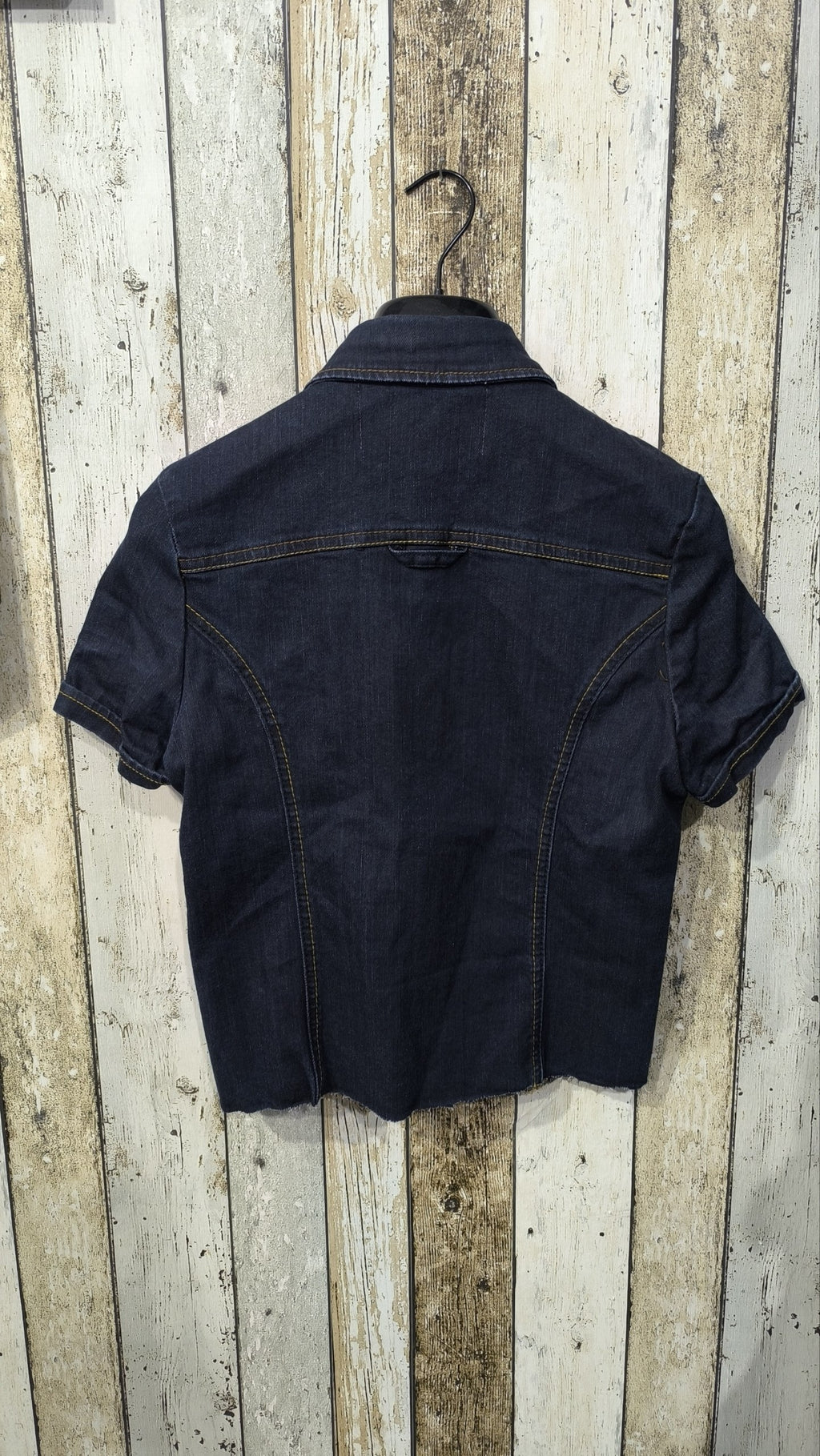 Camicia in denim èxtyle maniche corte Vintage Y2K donna (S) — foto 6