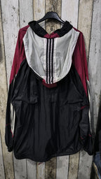 Giacca a vento Adidas con cappuccio Nero Bordeaux 3 bande Vintage Y2K (XXL) — foto 6