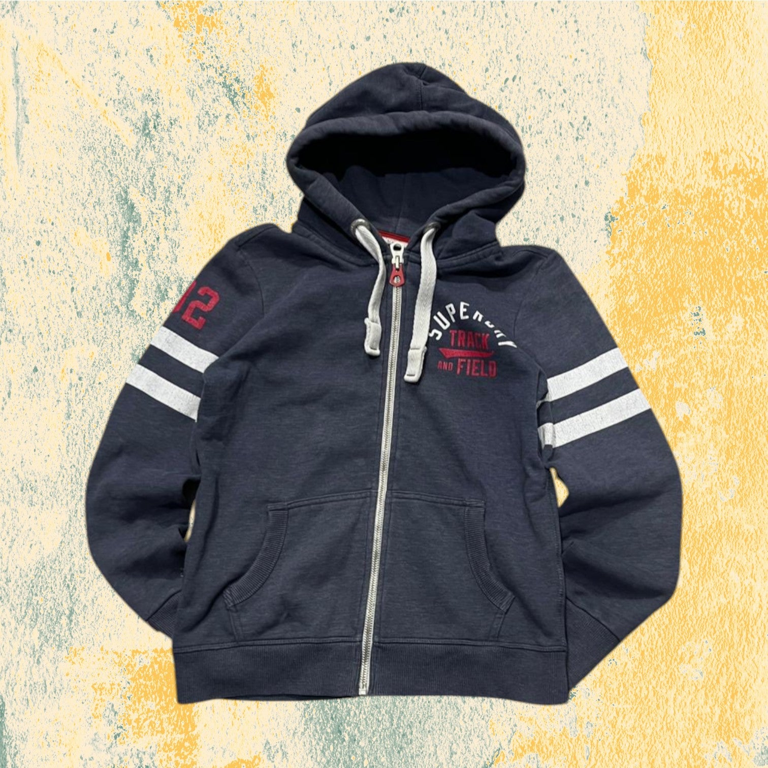 Felpa SuperDry Vintage Blu Marino con Stampa Y2K (M)
