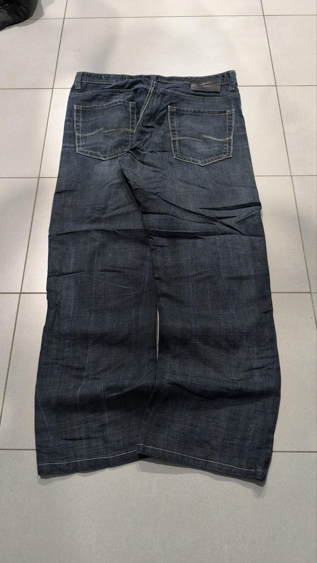 Jeans a gamba ampia Jack & Jones blu scuro slavato Vintage Y2K Uomo (L) — foto 3
